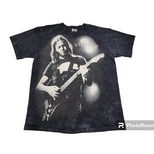 Liquid Blue Pink Floyd David Gilmour Tie Dye T-Shirt Men's Gray Large Vintage